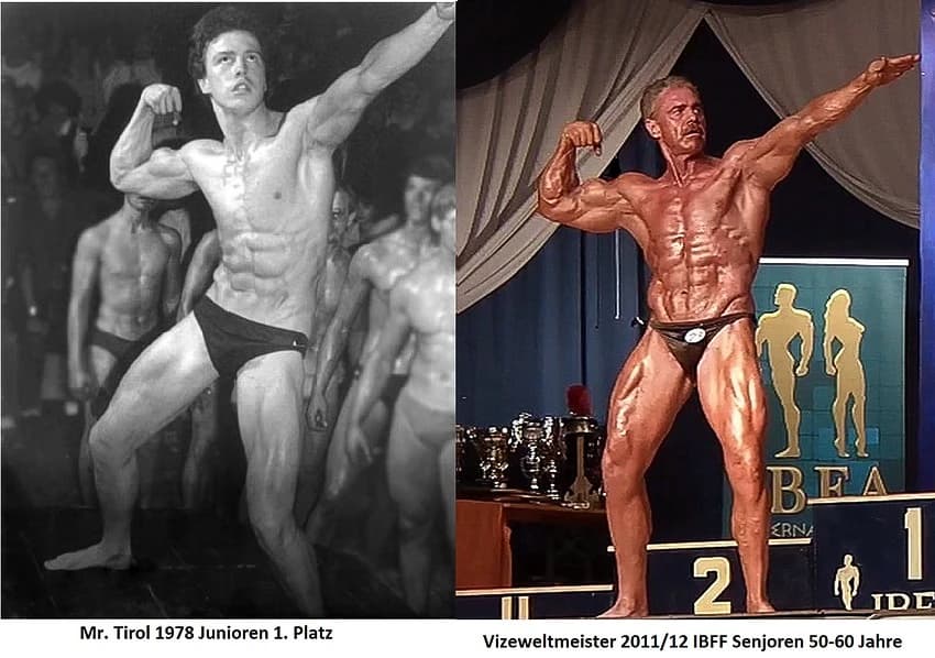 Wolfgang Aigner beim Mr. Tirol der Junioren 1978 und als Vizeweltmeister 2011
